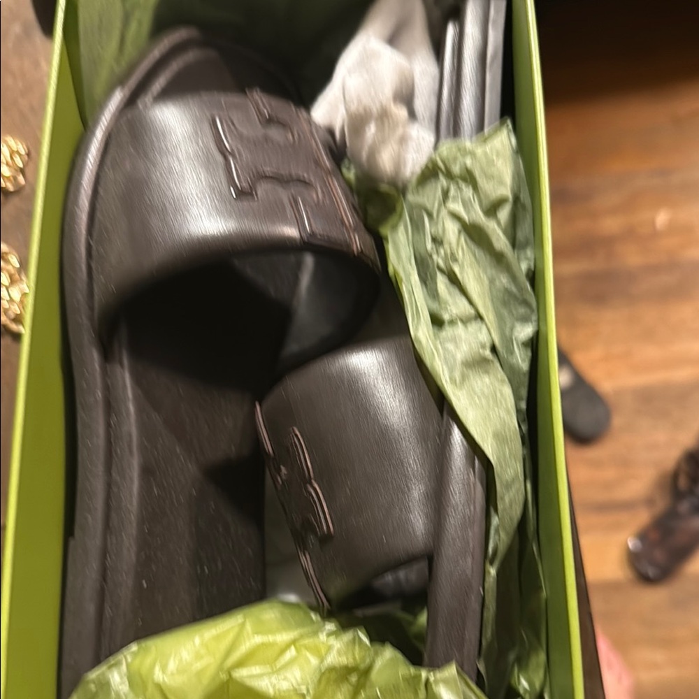 Tory Burch Black Sandals Brown worn once.
